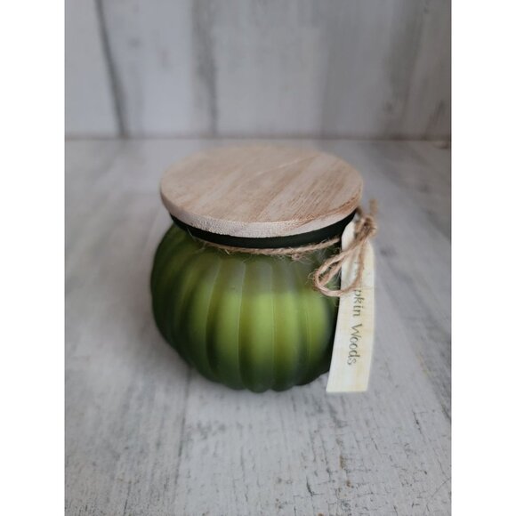 Pier 1 Imports pumpkin‎ woods green candle home decor - Picture 2 of 5
